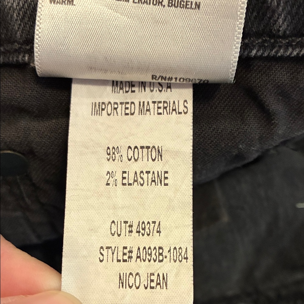 Agolde Women's Nico High-Rise Slim Cropped Jeans Faded Black Size 25 - Picture 9 of 11
